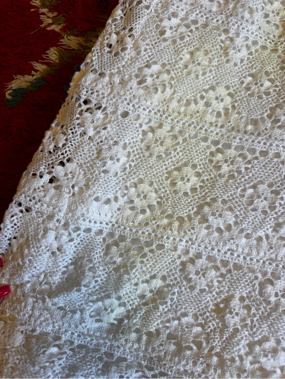 60s Vintage White Lace Mexican Wedding Dress Sz M - Picture 6 of 16